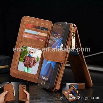 Luxury Retro Multi Functional 2 in 1 Leather Wallet Case for Samsung Galaxy S8 Plus S7 Edge Magnetic Back Cover